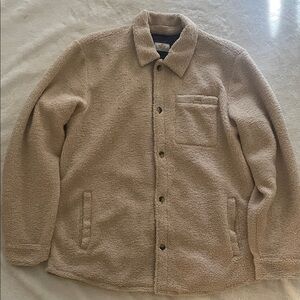 Marine Layer Beige Sherpa Shirt Jacket